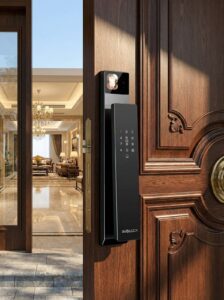 Khóa vân tay Avolock AL88 Ultra lắp trên cửa gỗ sang trọng