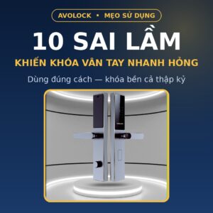 10 sai lầm khiến khóa vân tay nhanh hỏng — ảnh minh họa khóa vân tay Avolock AV-61.
