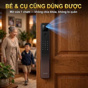 Khóa vân tay Avolock AL-87FRV-G — bé và cụ cũng dùng được, mở cửa 1 chạm