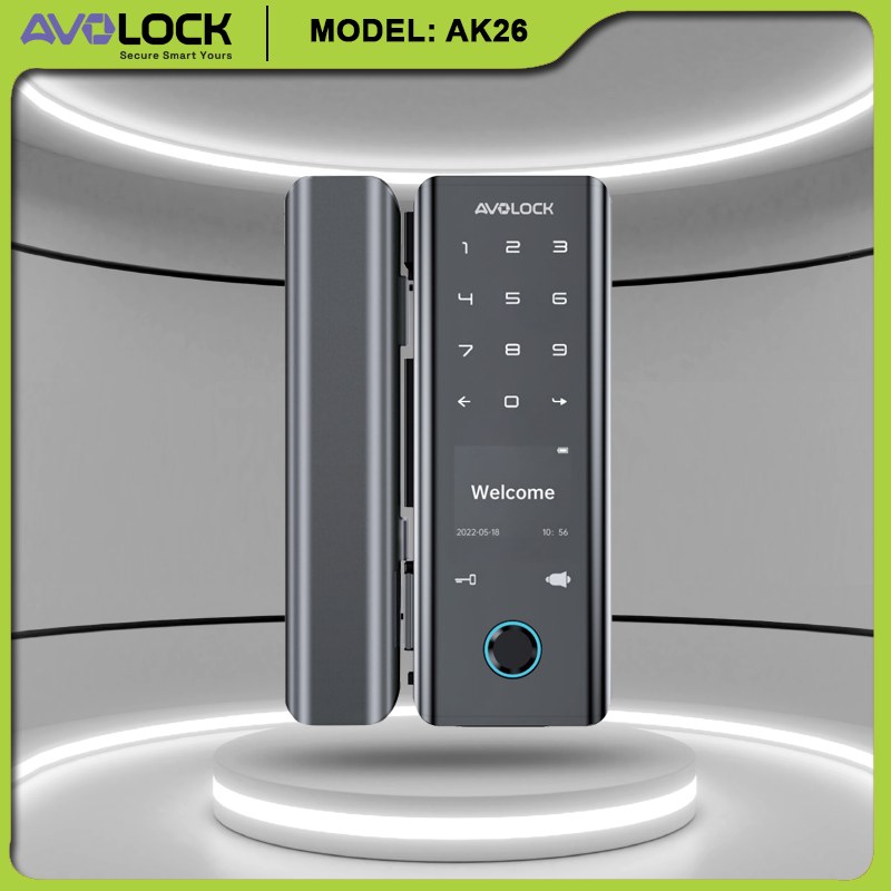 Khóa vân tay cửa kính cường lực Avolock AK26 model chuyên dụng cho văn phòng