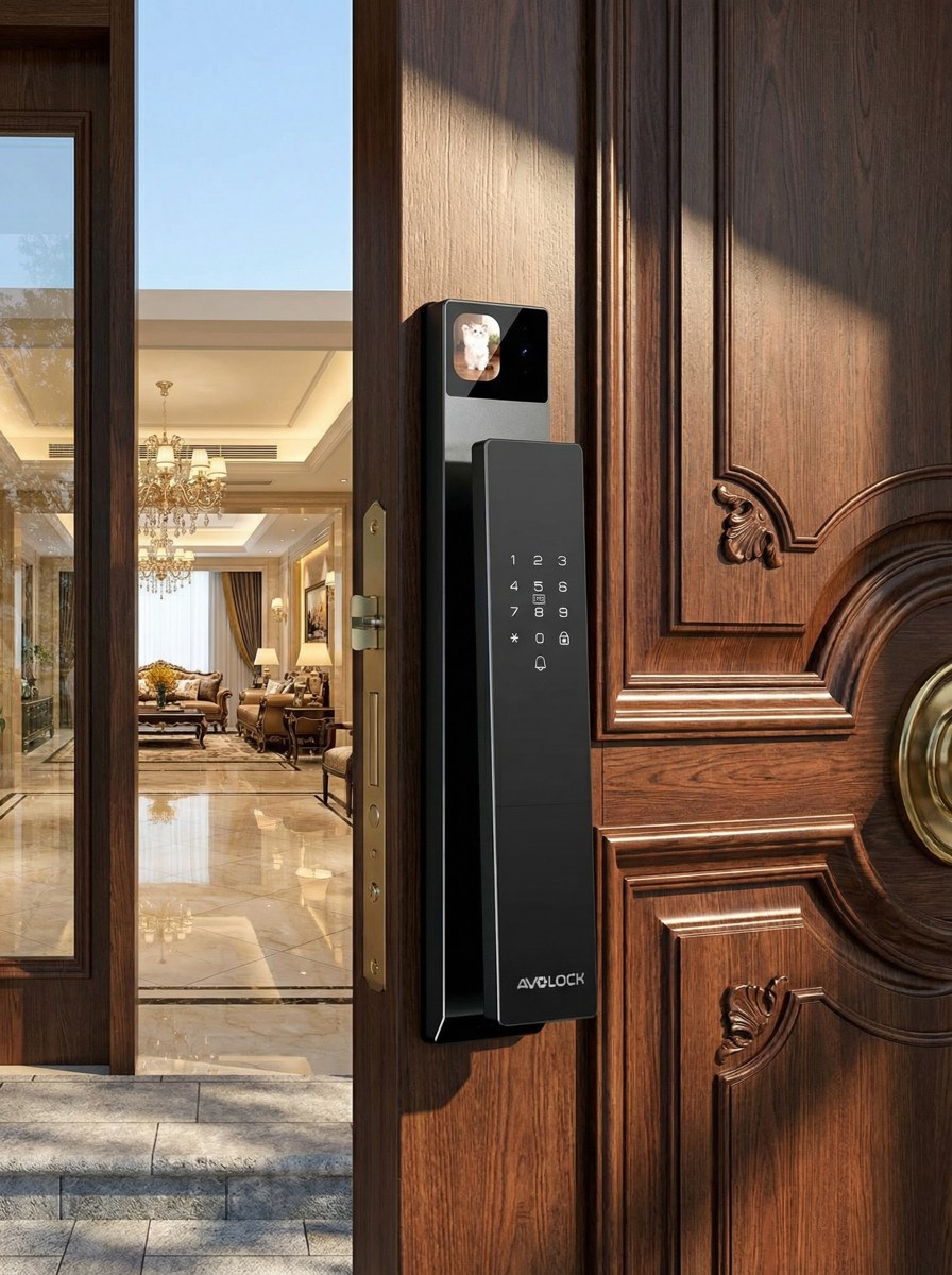Cận cảnh khóa Face ID 3D Avolock AL88 Ultra với màn hình HD