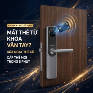 Mất thẻ từ khóa vân tay phải làm sao - cách xóa thẻ cũ và cấp thẻ mới Avolock