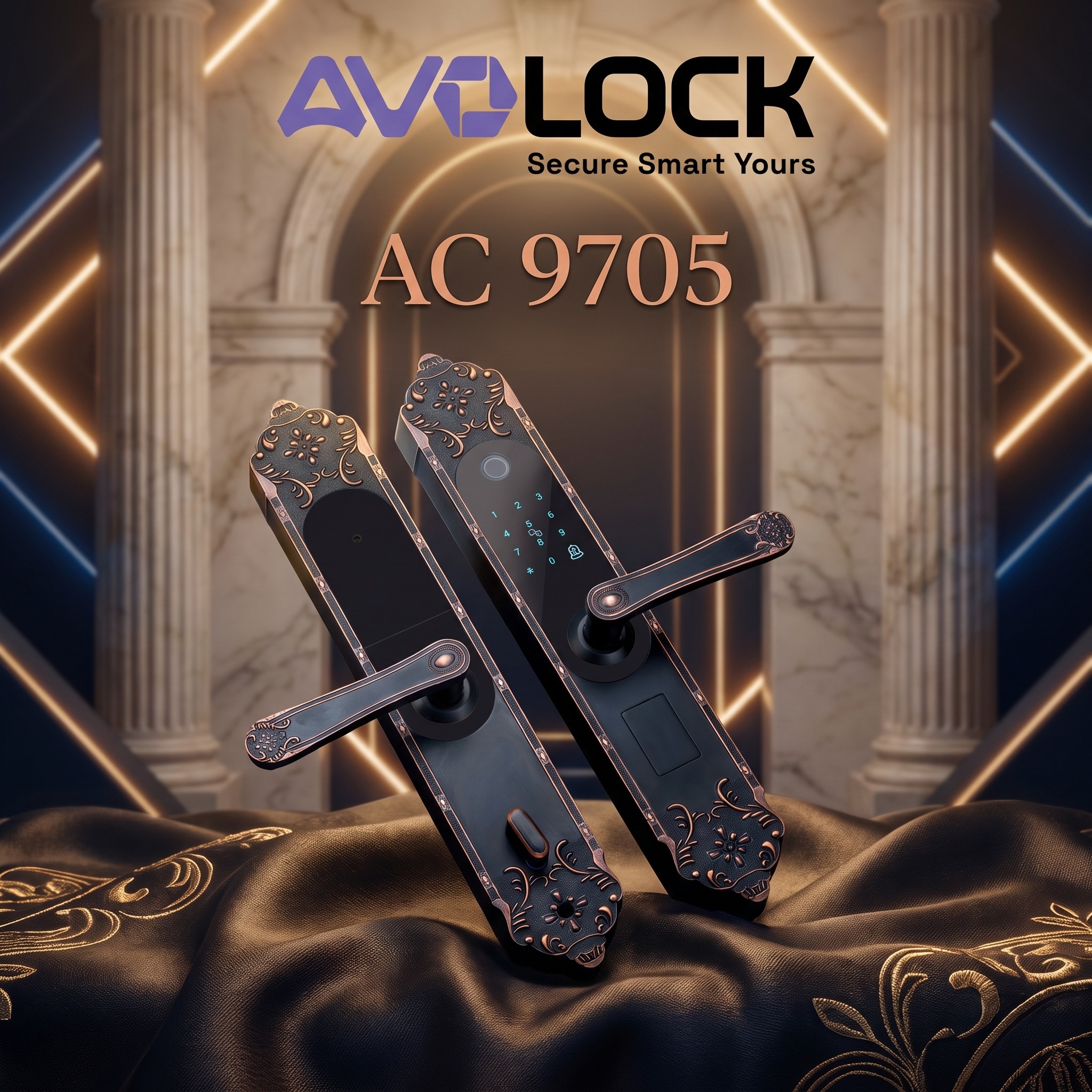Khóa tân cổ điển Avolock AC9705 cho cửa gỗ biệt thự phân khúc cao cấp