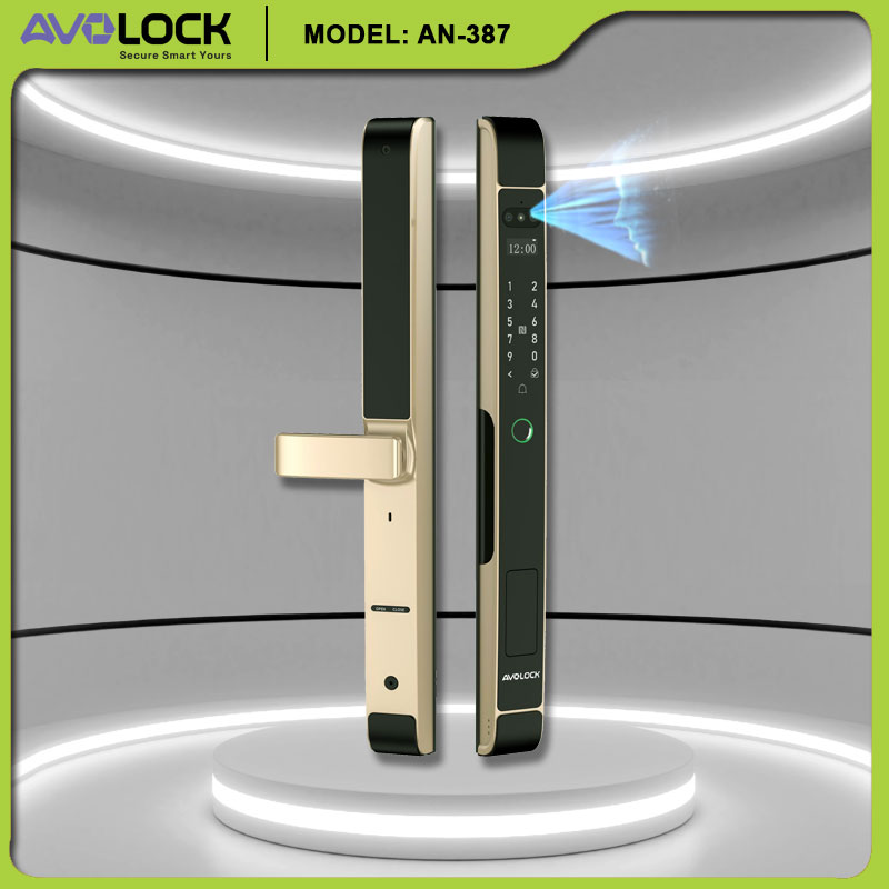 Khóa vân tay Avolock AN-387 cho cửa nhôm với bàn phím cảm ứng và cảm biến vân tay nhạy