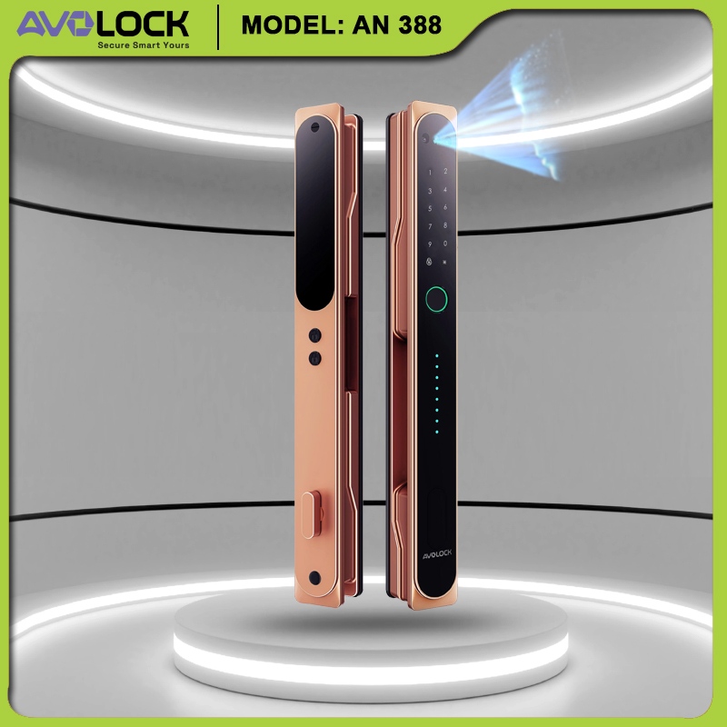 Khóa vân tay Avolock AN-388 nhận diện khuôn mặt 3D và lòng bàn tay AI cho cửa nhôm - ưu đãi đại lý 10.10