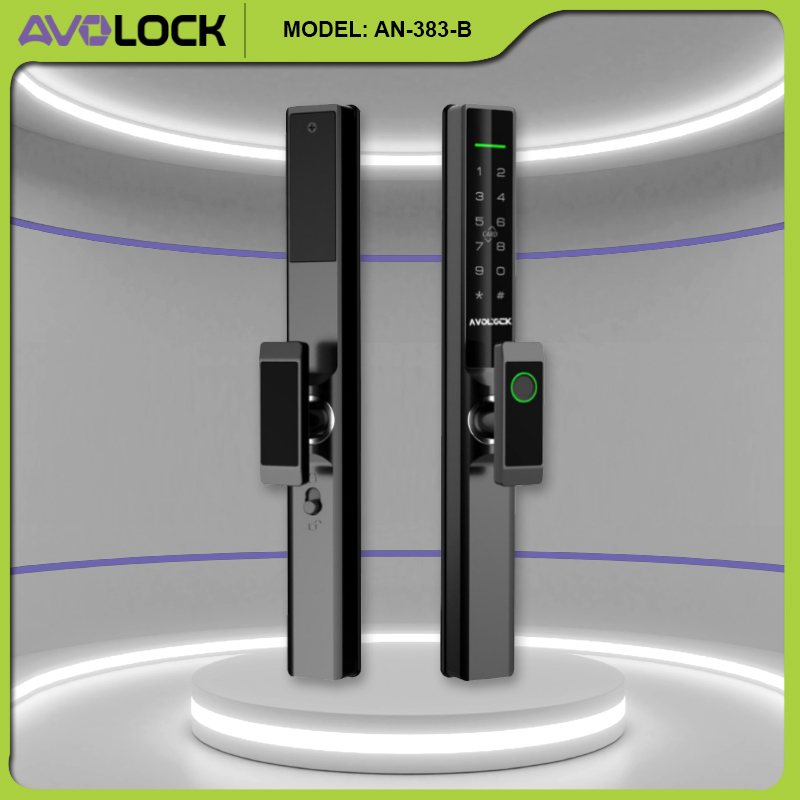 Khóa vân tay cửa nhôm Avolock AN-383-B với cảm biến vân tay nhạy bén